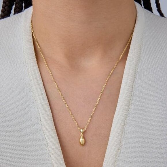 Neiman Marcus 14K Gold Plated Football Necklace